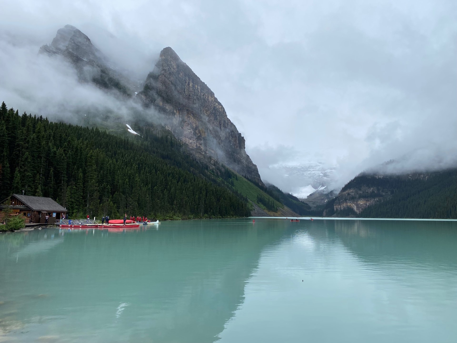 Lake Louise Banff National Park Red Canoes