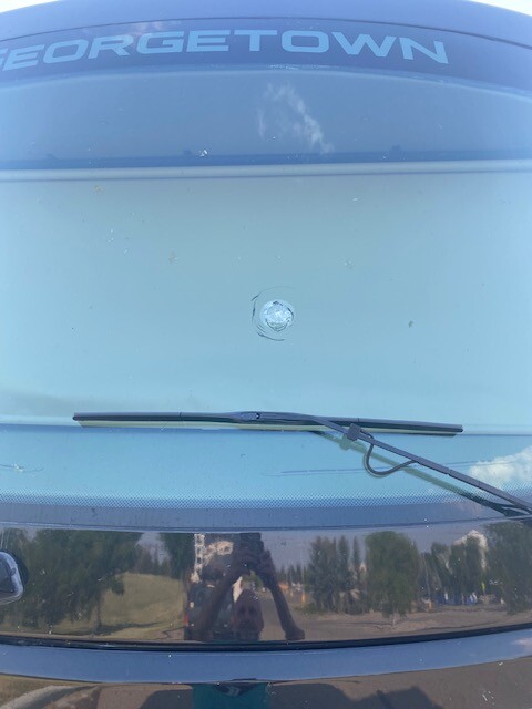 Smashed Windshield on the way to Alaska