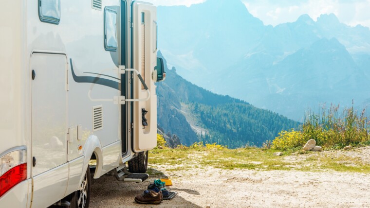 RV in the mountains