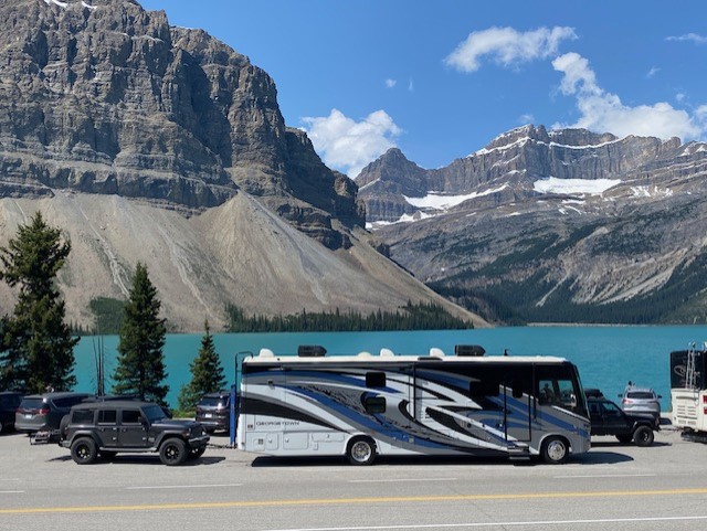 Our RV by a lake