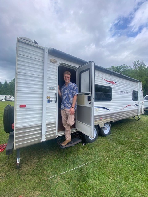 Dakota in his new RV